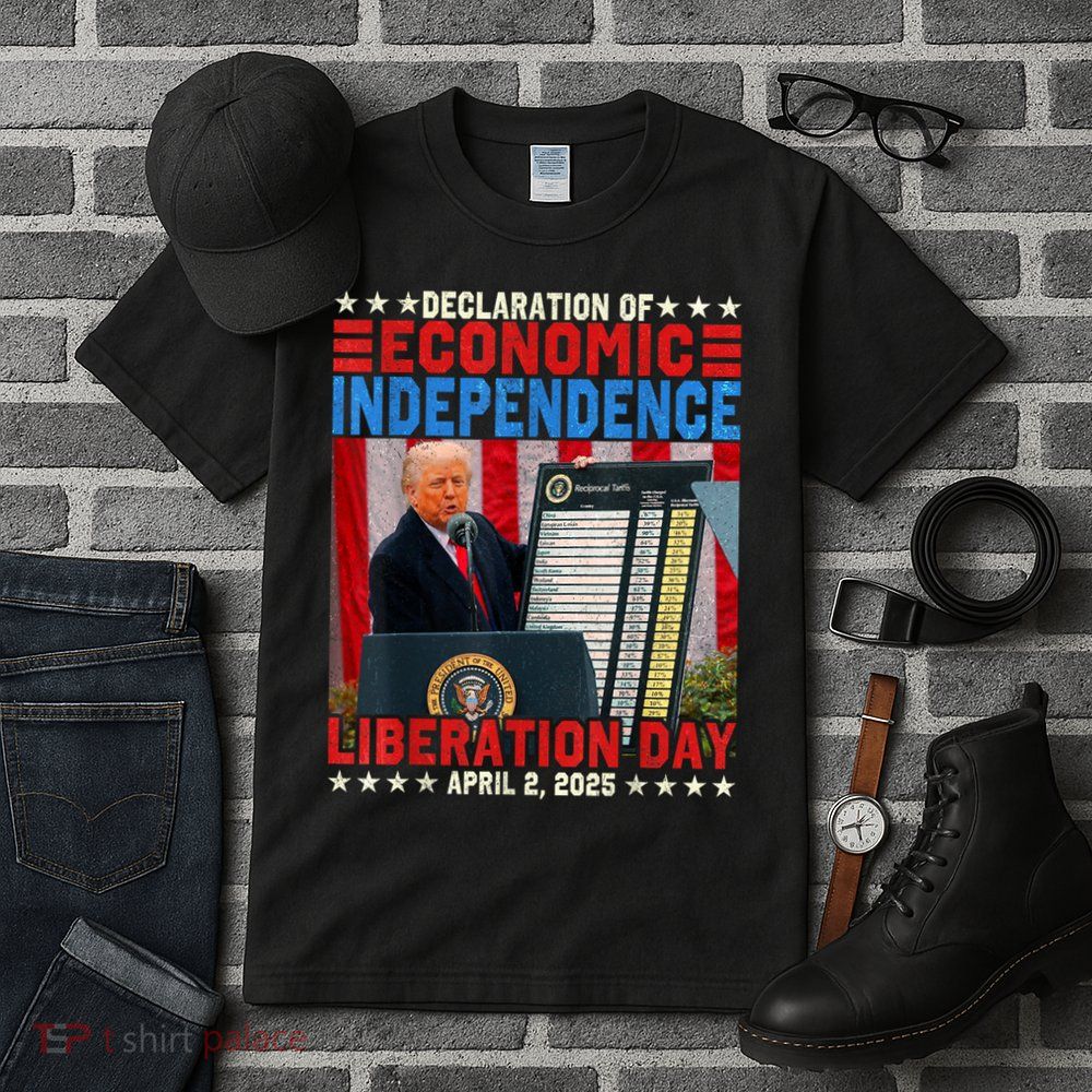 Trump Tariff Chart Declaration Of Economic Independence 2025 Tall T-Shirt