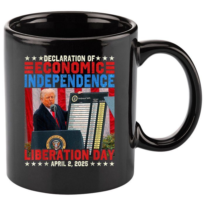 Trump Tariff Chart Declaration Of Economic Independence 2025 11oz C Handle Ceramic Mug