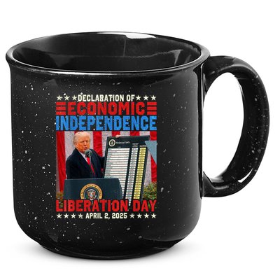 Trump Tariff Chart Declaration Of Economic Independence 2025 15oz Campfire Ceramic Mug