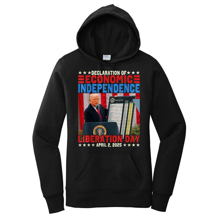 Trump Tariff Chart Declaration Of Economic Independence 2025 Women's Pullover Hoodie