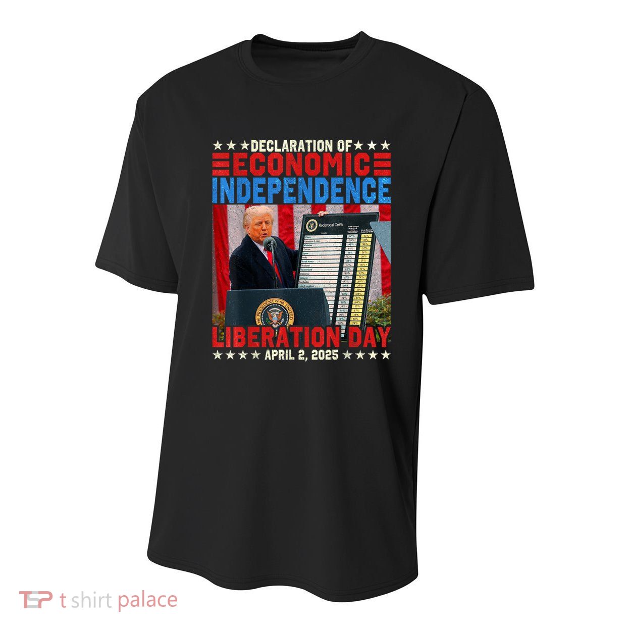 Trump Tariff Chart Declaration Of Economic Independence 2025 Youth Performance Sprint T-Shirt