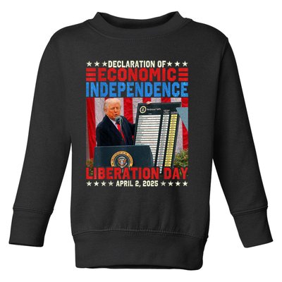 Trump Tariff Chart Declaration Of Economic Independence 2025 Toddler Sweatshirt