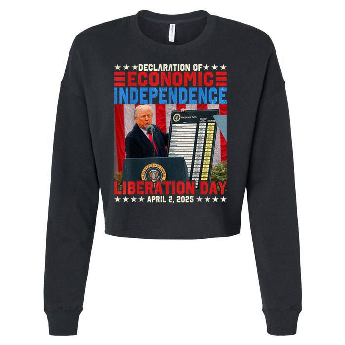 Trump Tariff Chart Declaration Of Economic Independence 2025 Cropped Pullover Crew