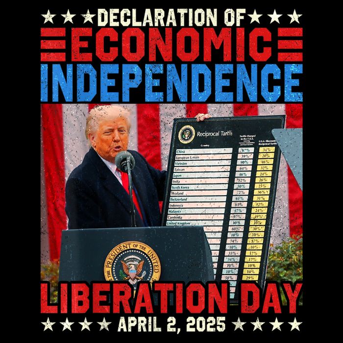 Trump Tariff Chart Declaration Of Economic Independence 2025 Cropped Pullover Crew