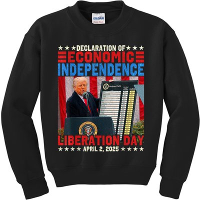 Trump Tariff Chart Declaration Of Economic Independence 2025 Kids Sweatshirt