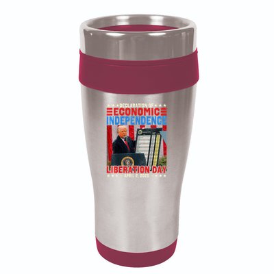 Trump Tariff Chart Declaration Of Economic Independence 2025 16oz Travel Tumbler