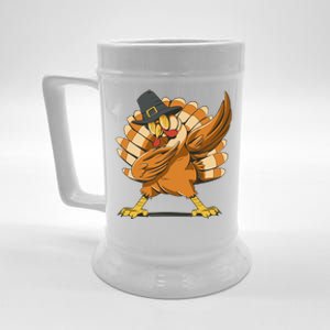 Thanksgiving Turkey Dabbing Cartoon Holiday Dab Funny Gift Beer Stein