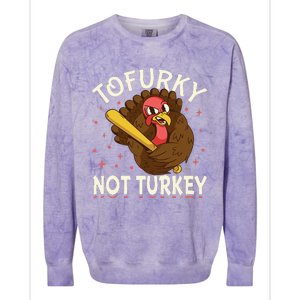 Thanksgiving Turkey Design Tofurky Present Colorblast Crewneck Sweatshirt