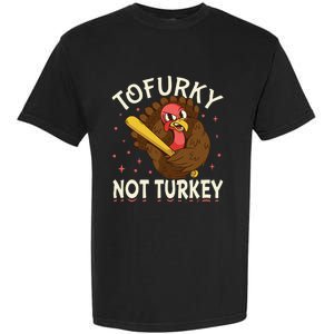 Thanksgiving Turkey Design Tofurky Present Garment-Dyed Heavyweight T-Shirt