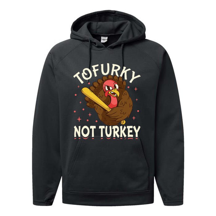 Thanksgiving Turkey Design Tofurky Present Performance Fleece Hoodie