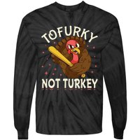 Thanksgiving Turkey Design Tofurky Present Tie-Dye Long Sleeve Shirt