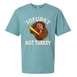 Thanksgiving Turkey Design Tofurky Present Sueded Cloud Jersey T-Shirt