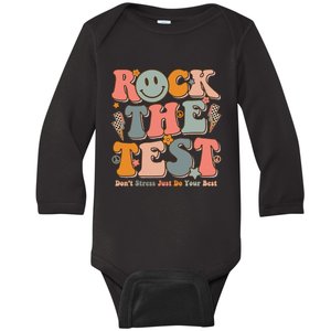 Teachers Test Day Teacher Rock The Test Baby Long Sleeve Bodysuit