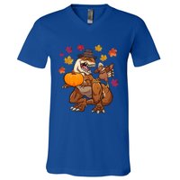 Thanksgiving TRex Dinosaur Gift Dabbing Turkey Gift Cute Gift V-Neck T-Shirt