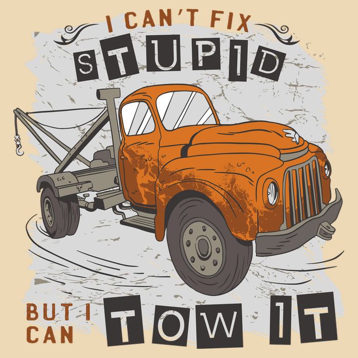 Tow Truck Driver I Can't Fix Stupid But I Can Tow It Drawstring Bag