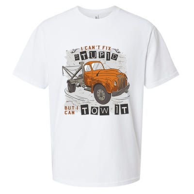 Tow Truck Driver I Can't Fix Stupid But I Can Tow It Sueded Cloud Jersey T-Shirt