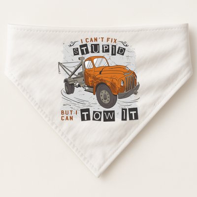 Tow Truck Driver I Can't Fix Stupid But I Can Tow It USA-Made Doggie Bandana