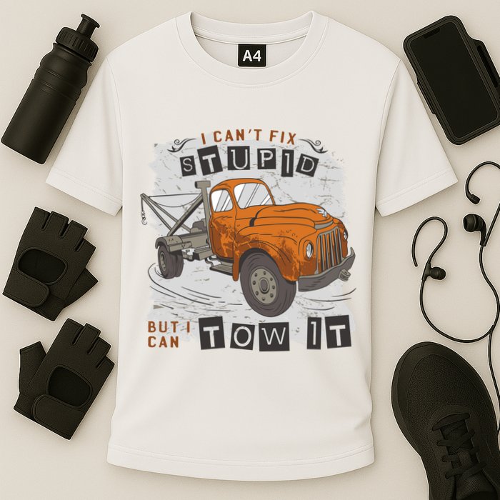 Tow Truck Driver I Can't Fix Stupid But I Can Tow It Cooling Performance Crew T-Shirt