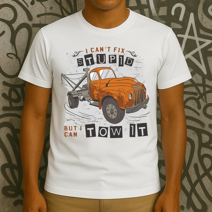 Tow Truck Driver I Can't Fix Stupid But I Can Tow It T-Shirt