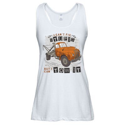 Tow Truck Driver I Can't Fix Stupid But I Can Tow It Ladies Essential Flowy Tank
