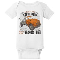 Tow Truck Driver I Can't Fix Stupid But I Can Tow It Baby Bodysuit