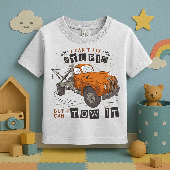 Tow Truck Driver I Can't Fix Stupid But I Can Tow It Toddler T-Shirt