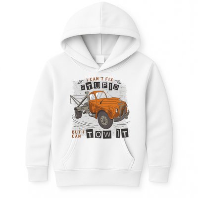 Tow Truck Driver I Can't Fix Stupid But I Can Tow It Kids Hoodie