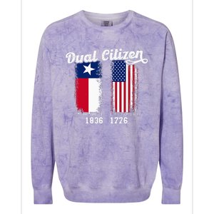 True Texan Dual Citizen Patriot Love Texas And America Colorblast Crewneck Sweatshirt