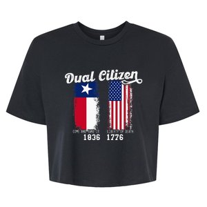 True Texan Dual Citizen Patriot Love Texas And America Bella+Canvas Jersey Crop Tee