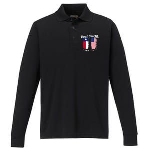 True Texan Dual Citizen Patriot Love Texas And America Performance Long Sleeve Polo