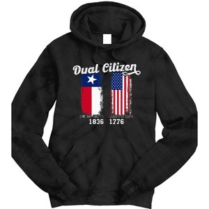 True Texan Dual Citizen Patriot Love Texas And America Tie Dye Hoodie