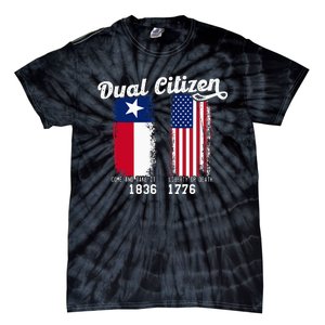 True Texan Dual Citizen Patriot Love Texas And America Tie-Dye T-Shirt