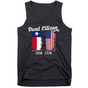 True Texan Dual Citizen Patriot Love Texas And America Tank Top