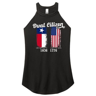 True Texan Dual Citizen Patriot Love Texas And America Women’s Perfect Tri Rocker Tank