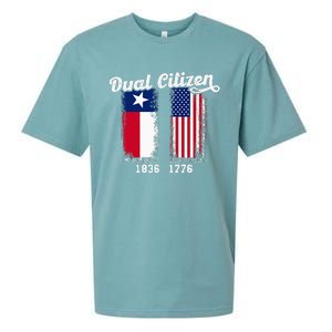 True Texan Dual Citizen Patriot Love Texas And America Sueded Cloud Jersey T-Shirt