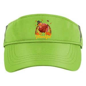 Thankful Turkey Dabbing Leopard Rainbow Fall Thanksgiving Gift Adult Drive Performance Visor