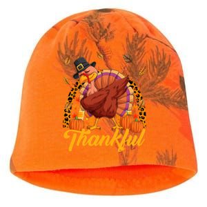 Thankful Turkey Dabbing Leopard Rainbow Fall Thanksgiving Gift Kati - Camo Knit Beanie