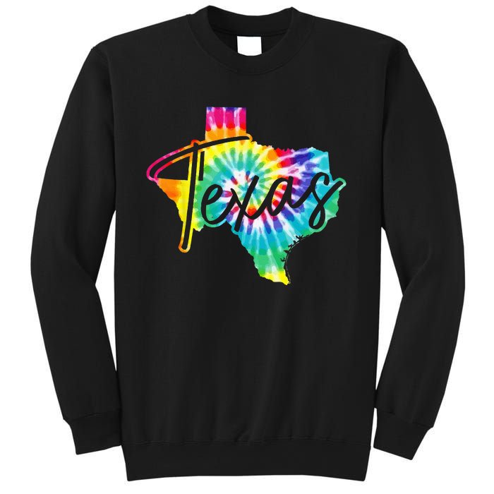 Texas Tie Dye State Map Pride Hippie Vintage Retro Sweatshirt