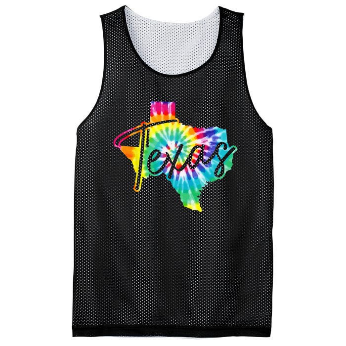 Texas Tie Dye State Map Pride Hippie Vintage Retro Mesh Reversible Basketball Jersey Tank