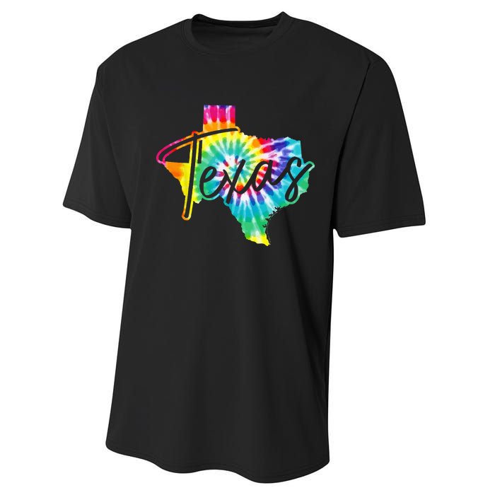 Texas Tie Dye State Map Pride Hippie Vintage Retro Performance Sprint T-Shirt