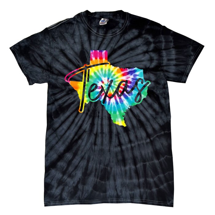 Texas Tie Dye State Map Pride Hippie Vintage Retro Tie-Dye T-Shirt