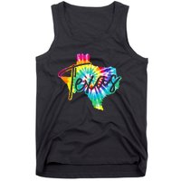 Texas Tie Dye State Map Pride Hippie Vintage Retro Tank Top