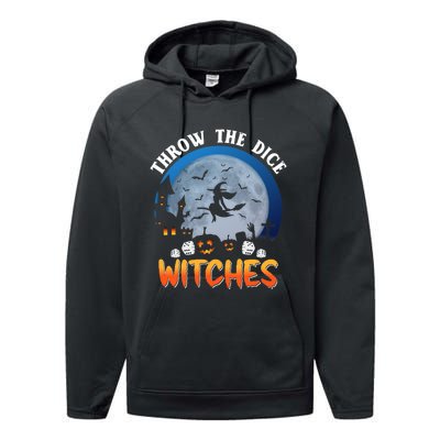 Throw The Dice Witches Bunco Party Funny Halloween Costume Performance Fleece Hoodie