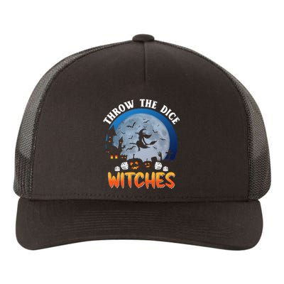 Throw The Dice Witches Bunco Party Funny Halloween Costume Yupoong Adult 5-Panel Trucker Hat