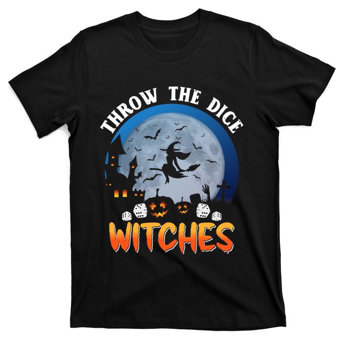 Throw The Dice Witches Bunco Party Funny Halloween Costume T-Shirt