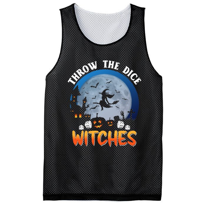 Throw The Dice Witches Bunco Party Funny Halloween Costume Mesh Reversible Basketball Jersey Tank