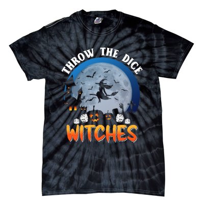 Throw The Dice Witches Bunco Party Funny Halloween Costume Tie-Dye T-Shirt