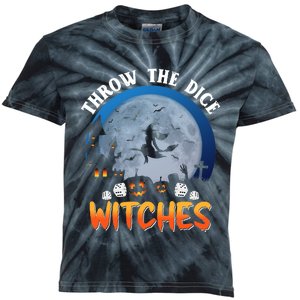 Throw The Dice Witches Bunco Party Funny Halloween Costume Kids Tie-Dye T-Shirt