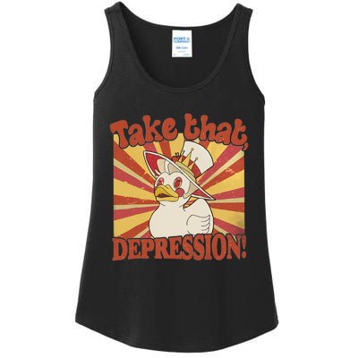 Take That Depression Duck Lucifer Duck Retro Vintage Ladies Essential Tank