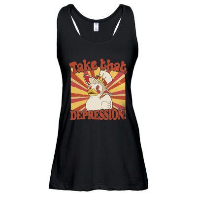 Take That Depression Duck Lucifer Duck Retro Vintage Ladies Essential Flowy Tank